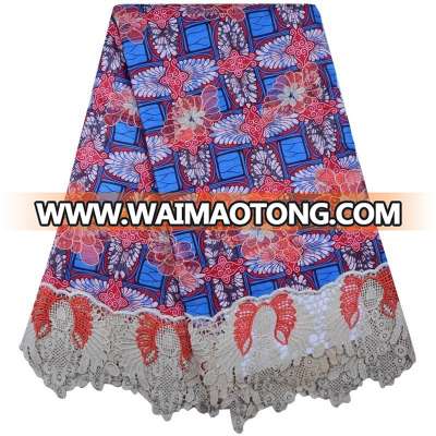 Super Wax Lace Fabrics African New Arrival Nigerian Ankara Wax Lace Fabric Embroidered Super Print Wax Lace 732